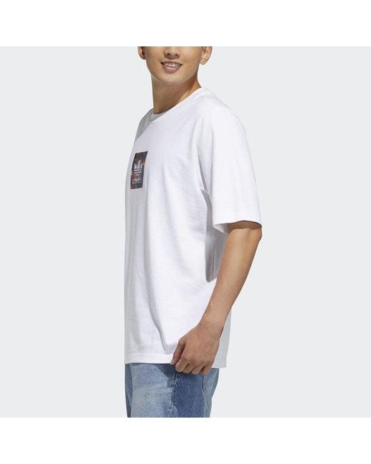 Adidas White Originals Cny Graphic Tee Printed Logo for men