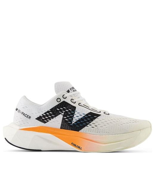New Balance White Fuelcell Supercomp Pacer V2 'Hot Mango' for men