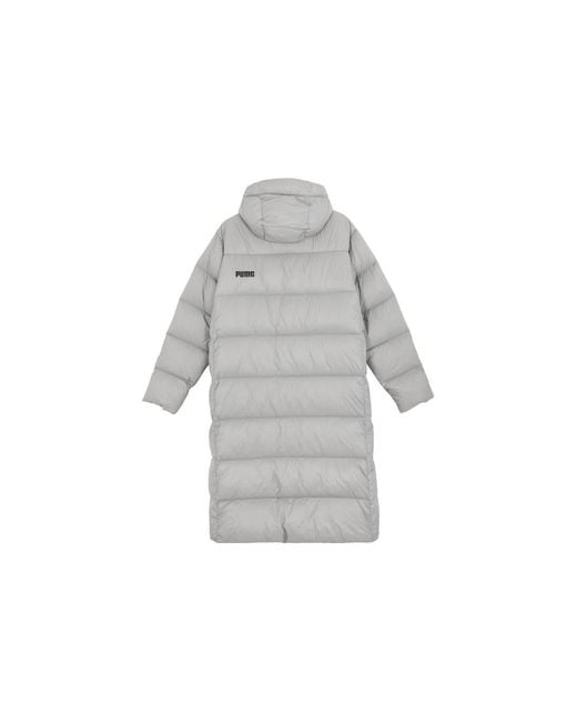 PUMA Gray Lightweight Hooded Down Coat for men