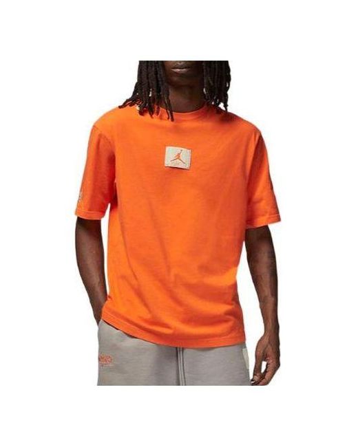 Nike Orange Jordan X Shelflife Logo T-shirt for men