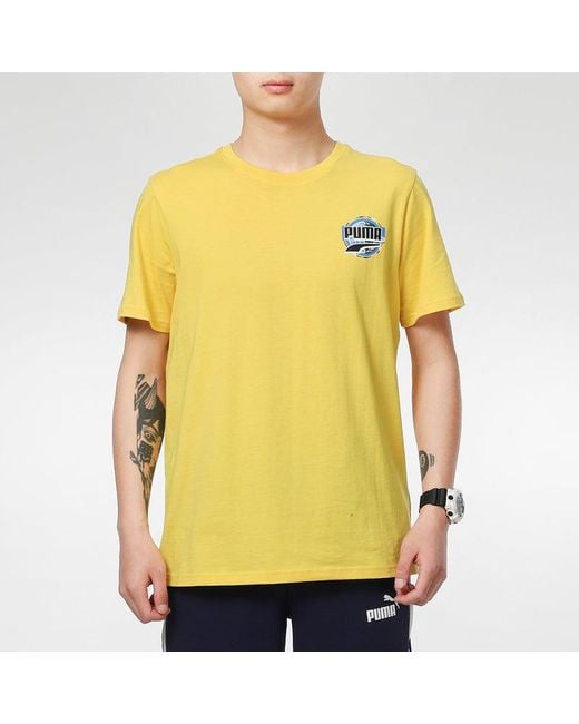 PUMA Yellow Graphic T-Shirt for men