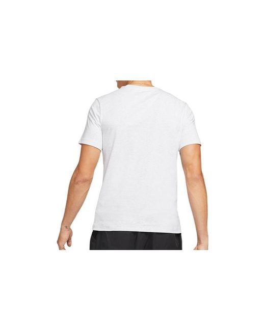 Nike White Solid Color Round Neck Pullover Short Sleeve Birch Color T-Shirt for men