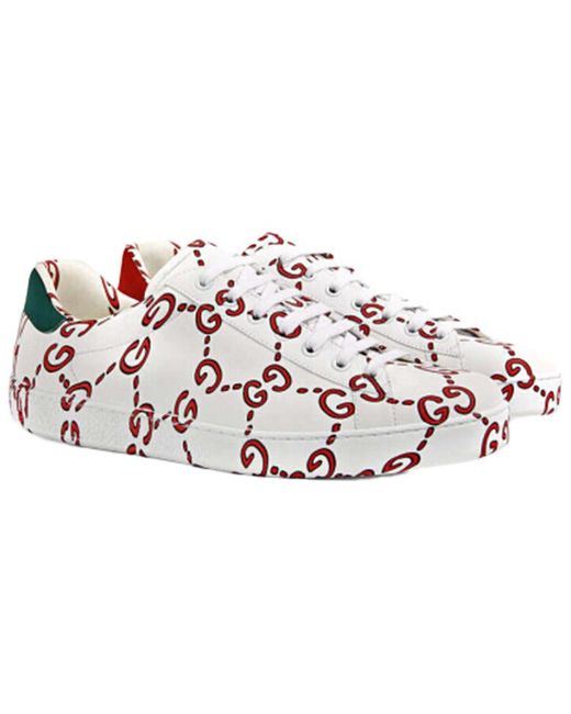 Gucci Ace 'gg Print' in White for Men | Lyst