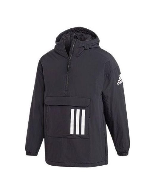 Adidas Blue Casual Sports Warm Hooded Padded Jacket for men