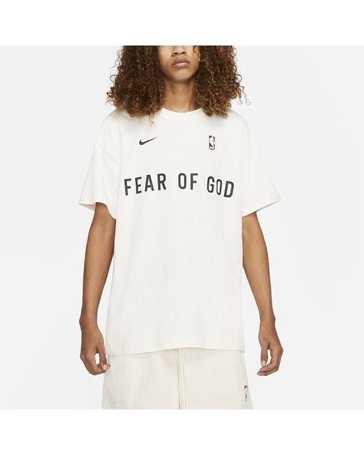 Nike Justin Bieber X Fear Of God X Nba Short Sleeve White for men