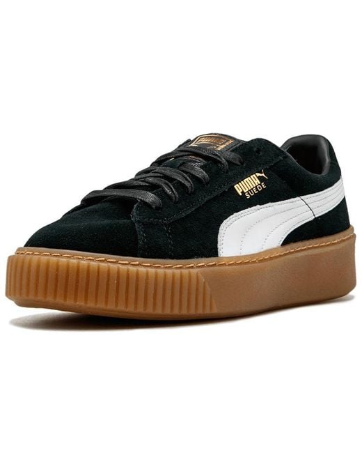PUMA Black (Wmns) Suede Platform Gum'