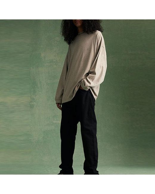 Fear Of God Gray Fw23 Long Sleeve Tee 'Core Heather' for men