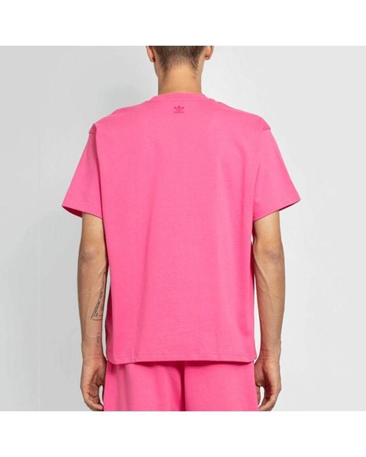 Adidas Pink Originals Pw Basics Shirt Crossover Short Sleeve for men