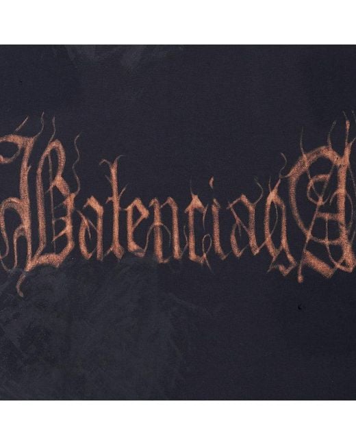 Balenciaga Blue Heavy Metal T-Shirt Large Fit Faded'