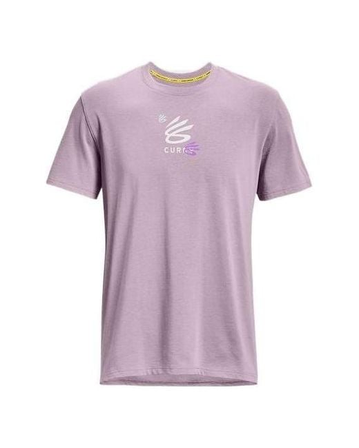 Under Armour Purple Curry 3's Hvyweight T-Shirt 'Lilac' for men