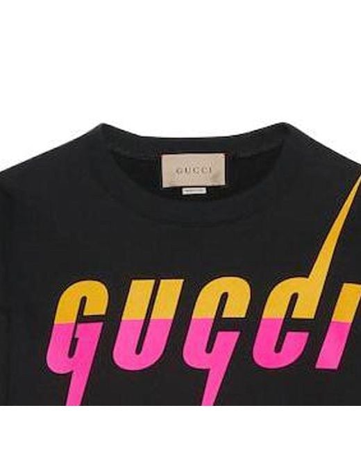 Gucci Black Cotton Jersey Printed Sweatshirt With Blade Print for men