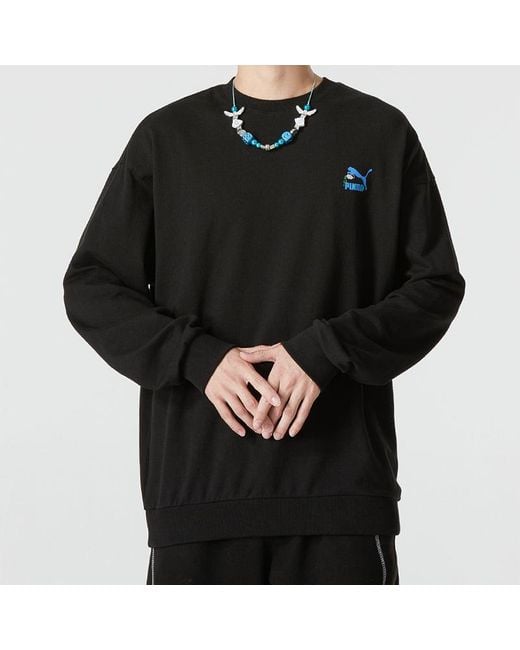 PUMA Black Logo Crew Neck Sweatshirt for men