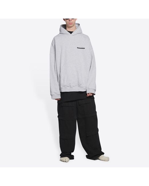 Balenciaga Gray Turn Hoodie Wide Fit 'Heather' for men