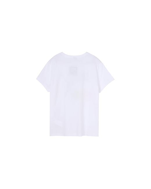 PUMA White (Wmns) Classics Logo Tee Large Logo Round Neck