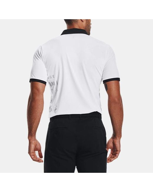 Under Armour White Curry Vanish Golf Short Sleeve Shirtpolo for men