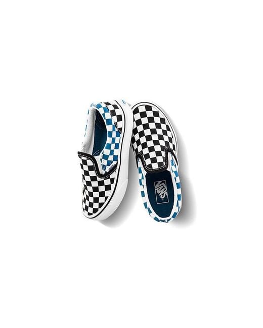Vans Blue Classic Slip-On Kids/ Checkboard for men