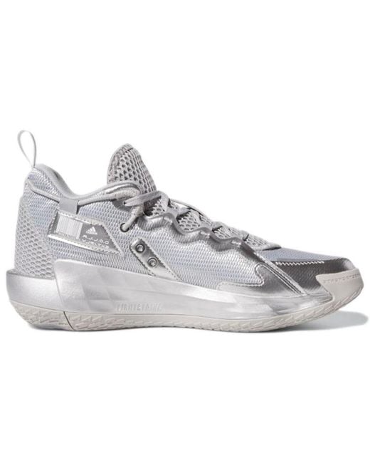 Adidas White Dame 7 Extply Metallic' for men