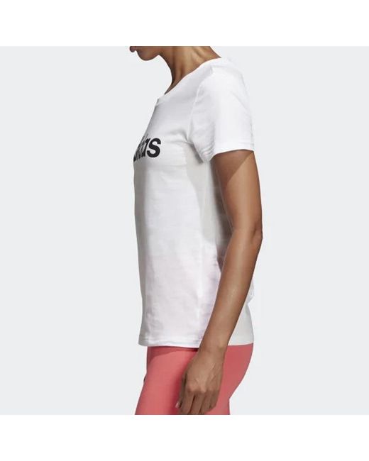 Adidas White (Wmns) E Lin Slim T Sports Stylish Short Sleeve