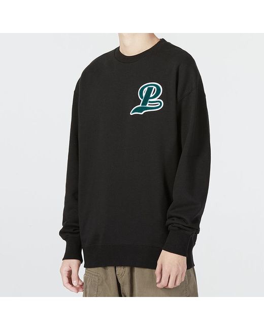 PUMA Black Team Crew Logo Sweatshirt for men
