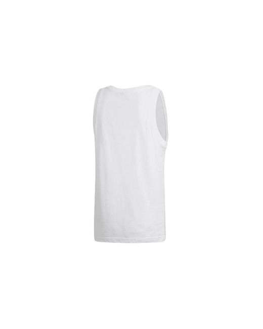Adidas White Originals Trefoil Logo Sleeve Less Sport Vest for men