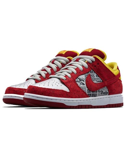 Nike Red Sb Dunk Low Rukus Crawfish Goldsilver' for men