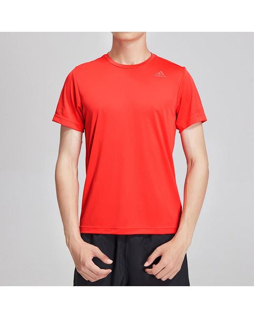 Adidas Red Running Training Sports Round Neck Short Sleeve for men