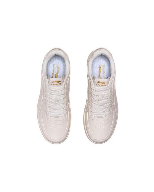 Li-ning White Casual Sneakers Low Canvas' for men