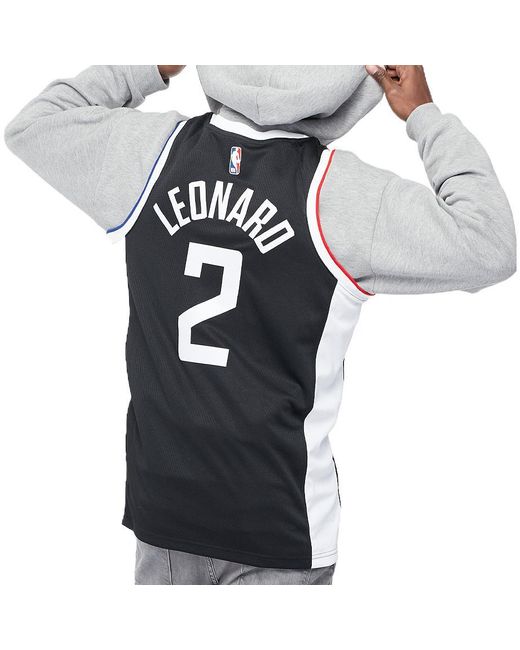 Nike Black Nba Sports Quick Dry Basketball Jersey/Vest Sw Fan Edition Los Angeles Clippers Leonard 2 for men