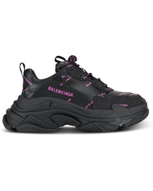 Balenciaga Black (Wmns) Triple S Sneaker 'All Over Logo