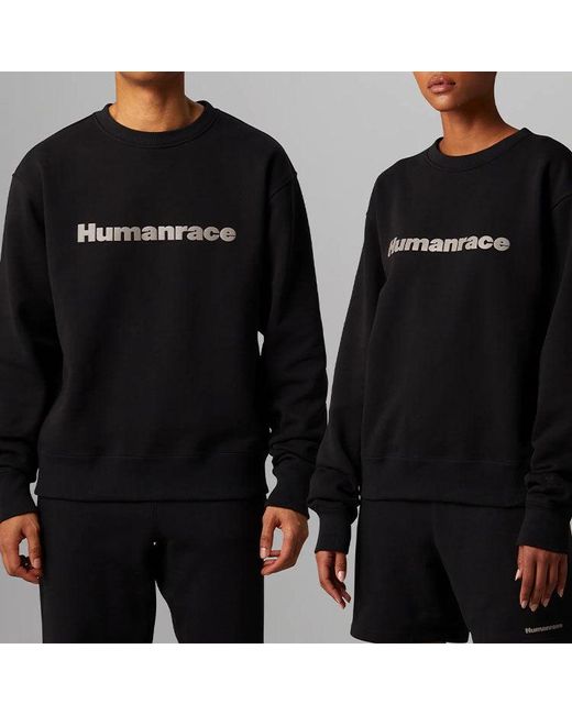 Adidas Originals X Pharrell Williams Crossover Casual Breathable Solid Color Round Neck Pullover Long Sleeves Black for men