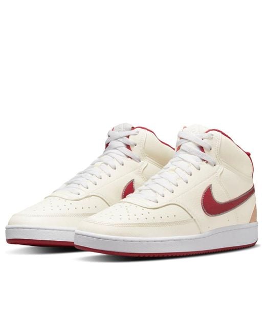 Nike White Court Vision Mid-Top Sneakers for men