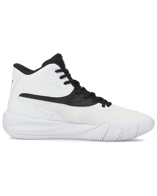 PUMA White Triple Mid Basketball Shoes for men