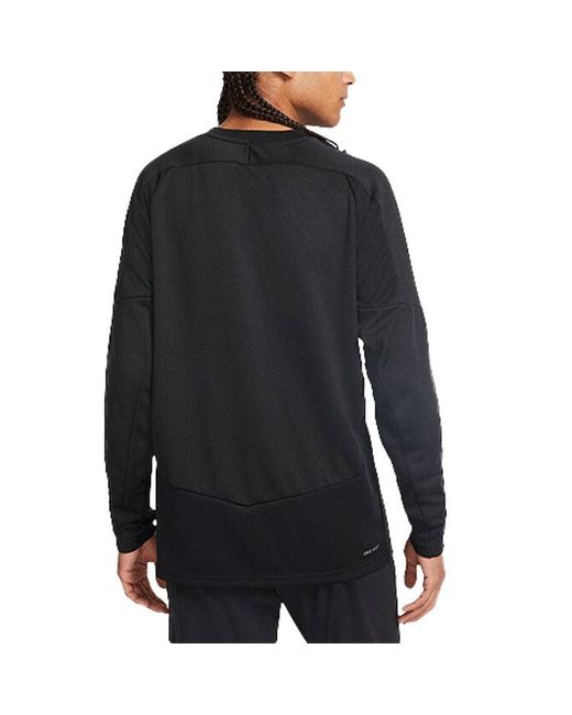 Nike Blue Dri-Fit Logo Printing Round Neck Sports Pullover Long Sleeves for men
