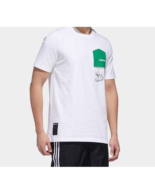 Adidas White X Disney Goofy T1 Crossover Pocket Short Sleeve for men