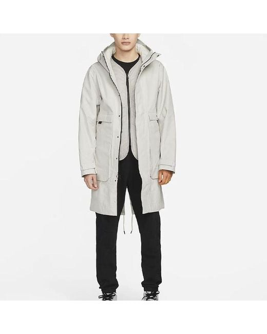 Nike Gray Gore-tex 2-in-1 Detachable Stay Warm Hooded Big Pocket Padded Bone Jacket for men