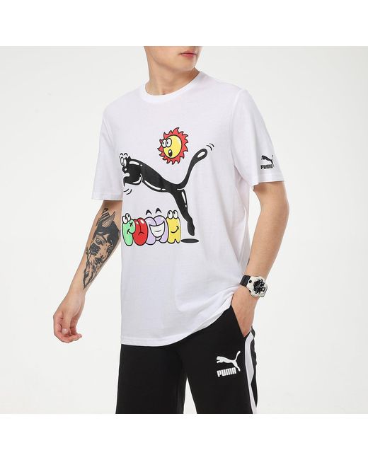 PUMA White Summer Streetwear T-Shirt for men