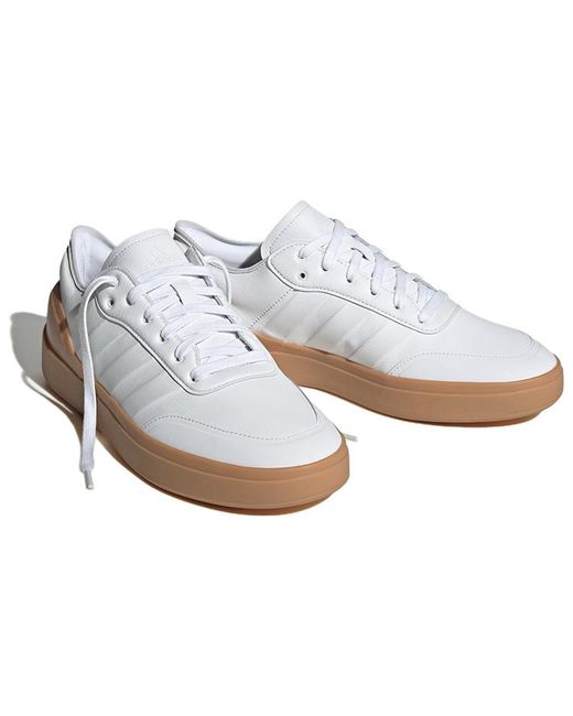 Adidas White Court Revival Shoes Gum' for men
