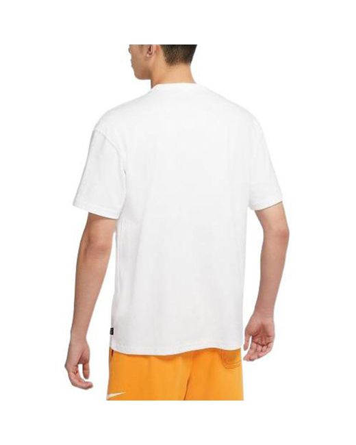 Nike White Solid Color Pocket Round Neck Loose Short Sleeve for men