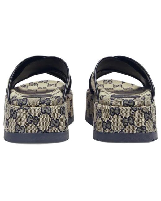 Gucci Gray (Wmns) Gg Platform Slide Sandal 'Gg Motif