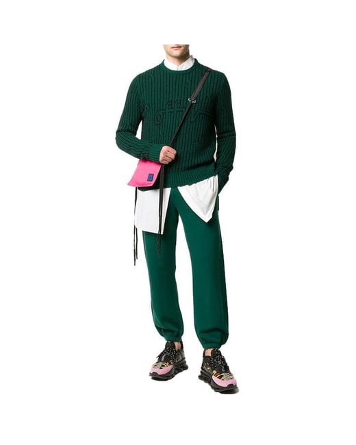 Off-White c/o Virgil Abloh Green Logo Stripe Knit for men