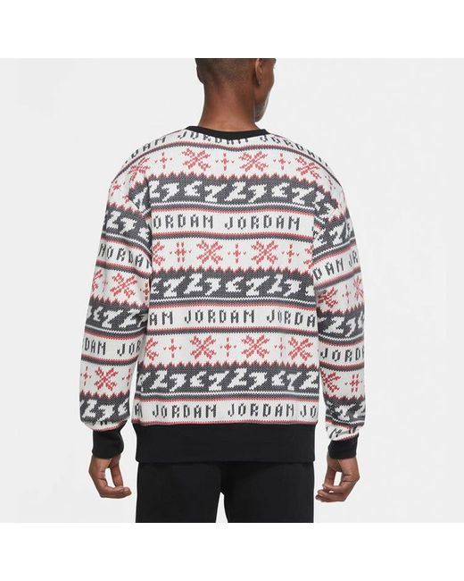 Nike Black Jumpman Holiday Knit Stay Warm Cozy Casual Round Neck for men