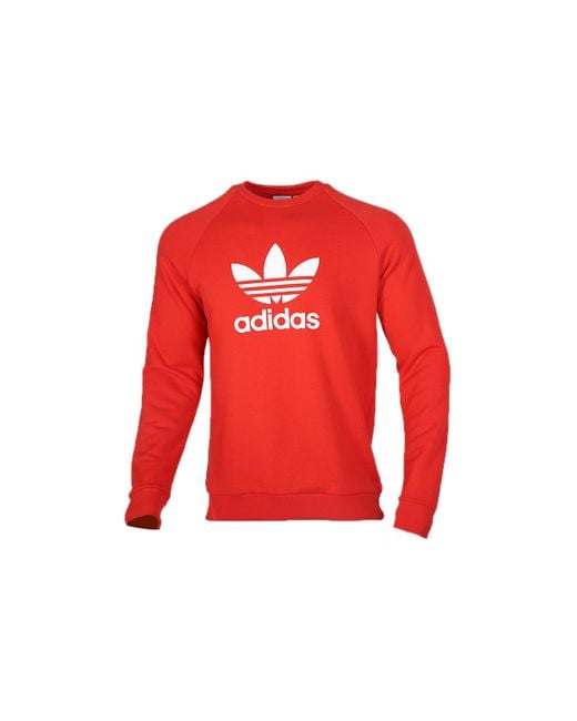 Adidas Red Originals Trefoil Crew Pullover Sports for men