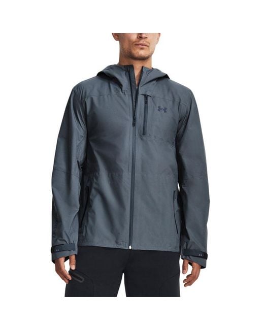 Under Armour Blue Stretch Woven Windbreaker Jacket for men