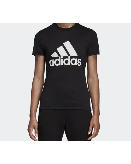 Adidas Black (Wmns) Logo Alphabet Printing Sports Short Sleeve