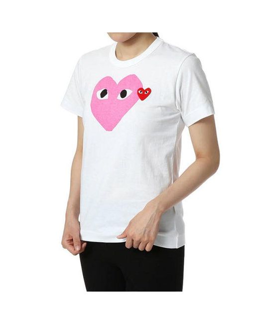 COMME DES GARÇONS PLAY Pink (Wmns) Colored Heart Tee