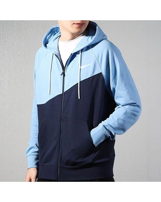 Nike Blue As Sportswear Swoosh Hoodie Fz Ft for men