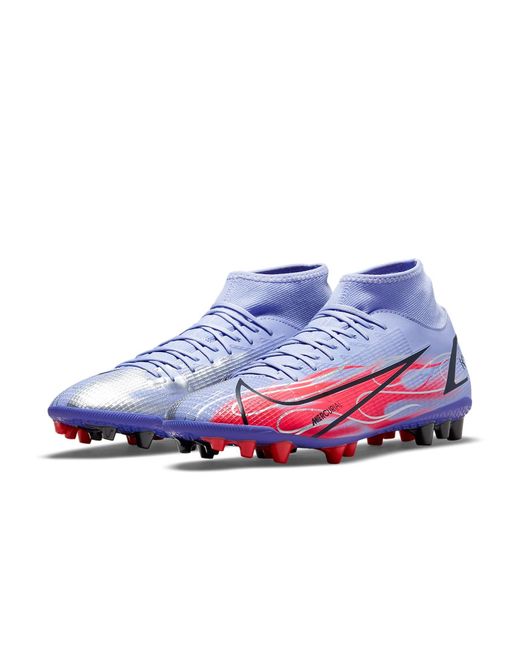 Nike Blue Kylian Mbapp X Mercurial Superfly 8 Academy Ag 'Flames' for men