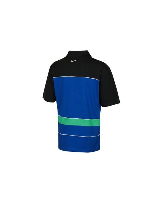 Nike Blue Sportswear Contrasting Colors Athleisure Casual Sports Short Sleeve Polo Shirt for men