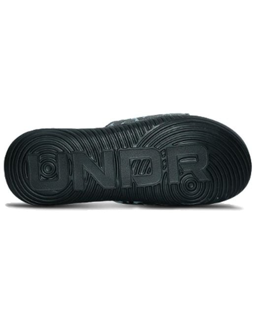 Under Armour Black Ansa Camo Slippers for men