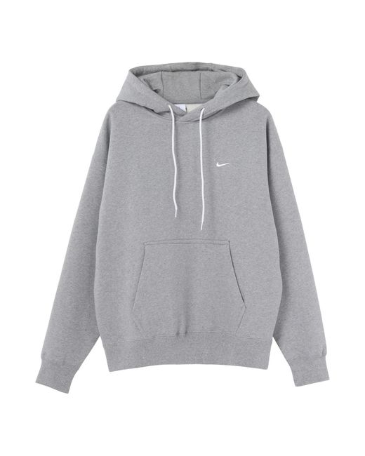 Nike Gray Logo Embroidered Solid Color Fleece Lined Casual for men